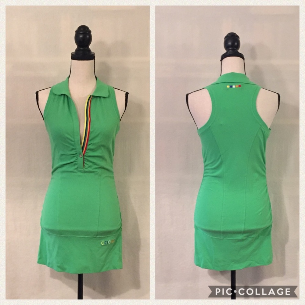 NWT COOGI spring green sleeveless sports dress